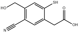 5-Cyano-4-hydroxymethyl-2-mercaptophenylacetic acid Structure