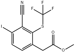 Methyl 3-cyano-4-iodo-2-(trifluoromethylthio)phenylacetate Structure