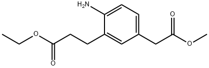 Methyl 4-amino-3-(3-ethoxy-3-oxopropyl)phenylacetate Structure