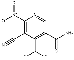 3-Cyano-4-(difluoromethyl)-2-nitropyridine-5-carboxamide Structure