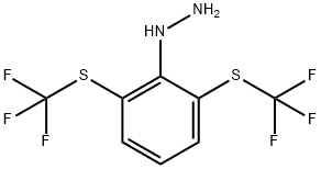 (2,6-Bis(trifluoromethylthio)phenyl)hydrazine 구조식 이미지