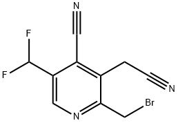 2-(Bromomethyl)-4-cyano-5-(difluoromethyl)pyridine-3-acetonitrile Structure