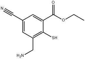 Ethyl 3-aminomethyl-5-cyano-2-mercaptobenzoate Structure