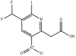 3-(Difluoromethyl)-2-iodo-5-nitropyridine-6-acetic acid Structure