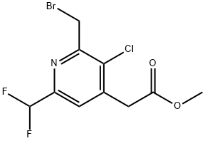 Methyl 2-(bromomethyl)-3-chloro-6-(difluoromethyl)pyridine-4-acetate Structure