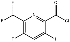 2-(Difluoromethyl)-3-fluoro-5-iodopyridine-6-carbonyl chloride Structure