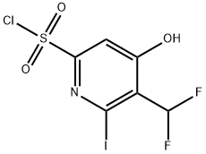 3-(Difluoromethyl)-4-hydroxy-2-iodopyridine-6-sulfonyl chloride Structure