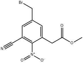 Methyl 5-bromomethyl-3-cyano-2-nitrophenylacetate Structure