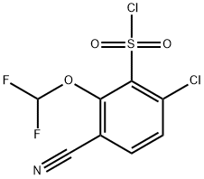 6-Chloro-3-cyano-2-(difluoromethoxy)benzenesulfonylchloride Structure