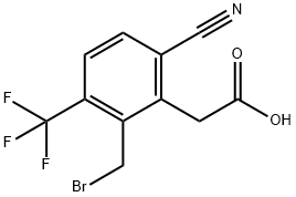 2-Bromomethyl-6-cyano-3-(trifluoromethyl)phenylacetic acid Structure