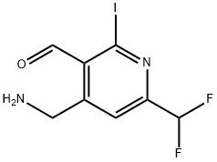 4-(Aminomethyl)-6-(difluoromethyl)-2-iodopyridine-3-carboxaldehyde Structure