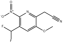 3-(Difluoromethyl)-5-methoxy-2-nitropyridine-6-acetonitrile Structure