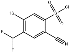 2-Cyano-4-difluoromethyl-5-mercaptobenzenesulfonyl chloride Structure