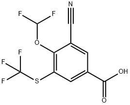 3-Cyano-4-difluoromethoxy-5-(trifluoromethylthio)benzoic acid Structure