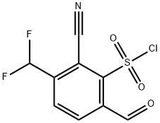 2-Cyano-3-difluoromethyl-6-formylbenzenesulfonyl chloride Structure