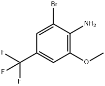 Benzenamine, 2-bromo-6-methoxy-4-(trifluoromethyl)- Structure
