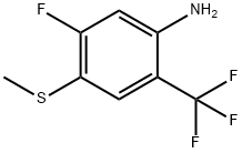 Benzenamine, 5-fluoro-4-(methylthio)-2-(trifluoromethyl)- Structure