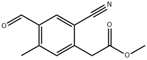 Benzeneacetic acid, 2-cyano-4-formyl-5-methyl-, methyl ester Structure