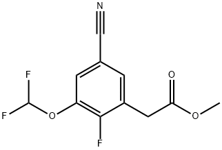 Methyl 5-cyano-3-difluoromethoxy-2-fluorophenylacetate Structure