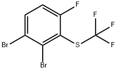 1,2-Dibromo-4-fluoro-3-(trifluoromethylthio)benzene 구조식 이미지