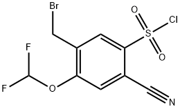 5-Bromomethyl-2-cyano-4-(difluoromethoxy)benzenesulfonyl chloride Structure