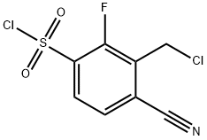 3-Chloromethyl-4-cyano-2-fluorobenzenesulfonyl chloride Structure