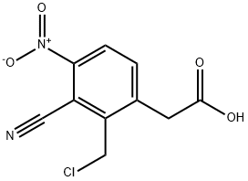 2-Chloromethyl-3-cyano-4-nitrophenylacetic acid Structure