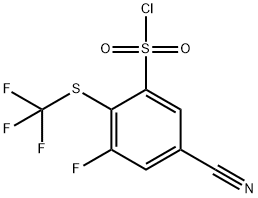 5-Cyano-3-fluoro-2-(trifluoromethylthio)benzenesulfonylchloride Structure