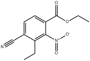 Benzoic acid, 4-cyano-3-ethyl-2-nitro-, ethyl ester Structure