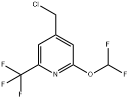 4-Chloromethyl-2-difluoromethoxy-6-(trifluoromethyl)pyridine Structure