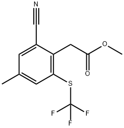 Methyl 2-cyano-4-methyl-6-(trifluoromethylthio)phenylacetate Structure