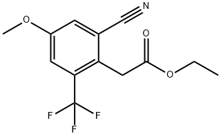 Ethyl 2-cyano-4-methoxy-6-(trifluoromethyl)phenylacetate Structure