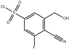 4-Cyano-3-fluoro-5-(hydroxymethyl)benzenesulfonyl chloride Structure