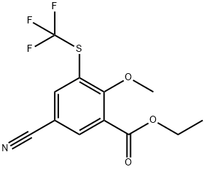 Ethyl 5-cyano-2-methoxy-3-(trifluoromethylthio)benzoate Structure