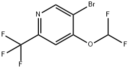 Pyridine, 5-bromo-4-(difluoromethoxy)-2-(trifluoromethyl)- 구조식 이미지