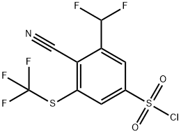 4-Cyano-3-difluoromethyl-5-(trifluoromethylthio)benzenesulfonyl chloride Structure