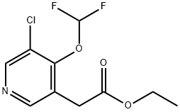 Ethyl 3-Chloro-4-(difluoromethoxy)pyridine-5-acetate Structure