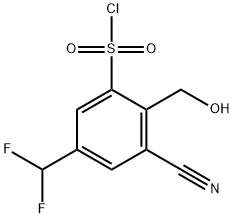 3-Cyano-5-difluoromethyl-2-(hydroxymethyl)benzenesulfonyl chloride Structure