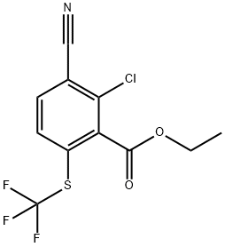 Ethyl 2-chloro-3-cyano-6-(trifluoromethylthio)benzoate Structure