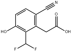 6-Cyano-2-difluoromethyl-3-hydroxyphenylacetic acid Structure