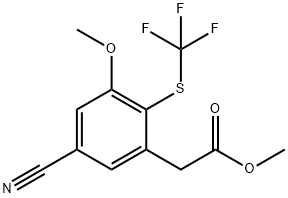 Methyl 5-cyano-3-methoxy-2-(trifluoromethylthio)phenylacetate Structure