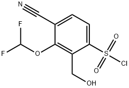 4-Cyano-3-difluoromethoxy-2-(hydroxymethyl)benzenesulfonyl chloride Structure