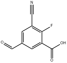 3-Cyano-2-fluoro-5-formylbenzoic acid Structure