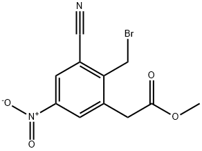 Methyl 2-bromomethyl-3-cyano-5-nitrophenylacetate 구조식 이미지