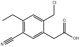 2-Chloromethyl-5-cyano-4-ethylphenylacetic acid Structure