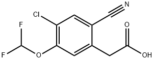 4-Chloro-2-cyano-5-(difluoromethoxy)phenylacetic acid Structure