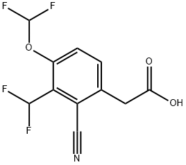 2-Cyano-4-difluoromethoxy-3-(difluoromethyl)phenylacetic acid Structure