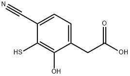 4-Cyano-2-hydroxy-3-mercaptophenylacetic acid Structure