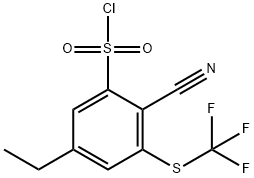 2-Cyano-5-ethyl-3-(trifluoromethylthio)benzenesulfonyl chloride 구조식 이미지