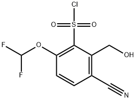 3-Cyano-6-difluoromethoxy-2-(hydroxymethyl)benzenesulfonyl chloride Structure